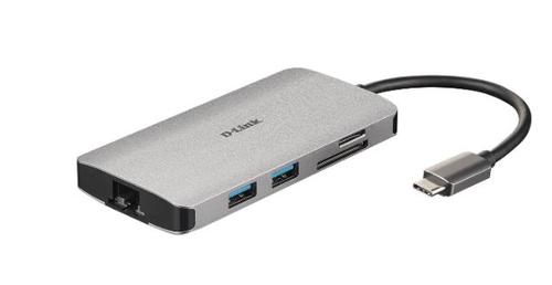 HUB USB D-LINK DUB-M810, Gigabit LAN x 1, SD/microSD Dual Card Reader x 1, USB 3.0 x 3, HDMI x 1, USB Type C x 1 (Gri) 1 HUB USB D-LINK DUB-M810, Gigabit LAN x 1, SD/microSD Dual Card Reader x 1, USB 3.0 x 3, HDMI x 1, USB Type C x 1 (Gri)