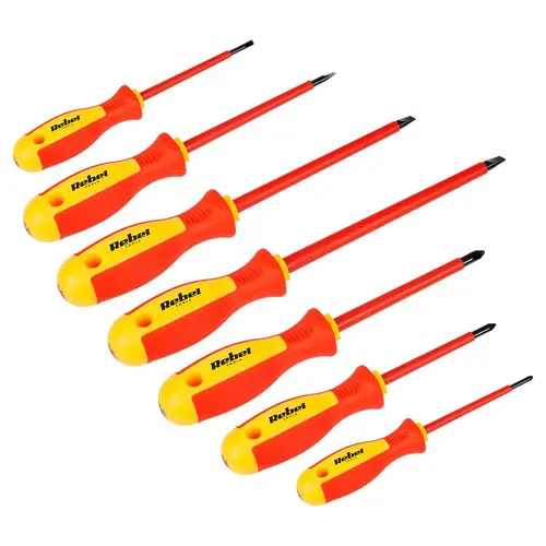 Set surubelnite izolate 1000 V Rebel Tools 7 bucati , varfuri magnetice, crom - vanadiu