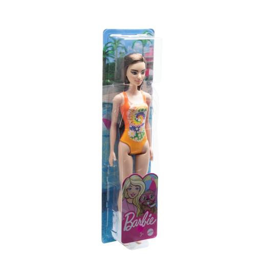 Papusa Barbie O zi la plaja, costum de baie portocaliu 1 Papusa Barbie O zi la plaja, costum de baie portocaliu