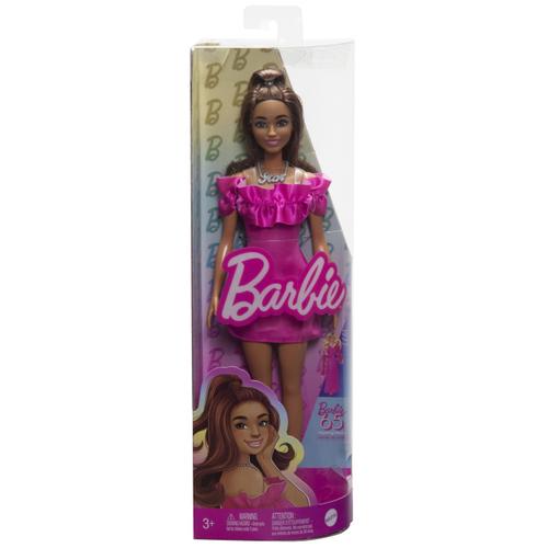 Papusa Barbie Fashionistas Barbie satena, cu rochie roz 1 Papusa Barbie Fashionistas Barbie satena, cu rochie roz