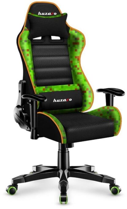 Scaun gaming pentru copii Huzaro HZ-Ranger 6.0 Pixel, max 130 kg, Perna lombara si de gat (Verde) 1 Scaun gaming pentru copii Huzaro HZ-Ranger 6.0 Pixel, max 130 kg, Perna lombara si de gat (Verde)