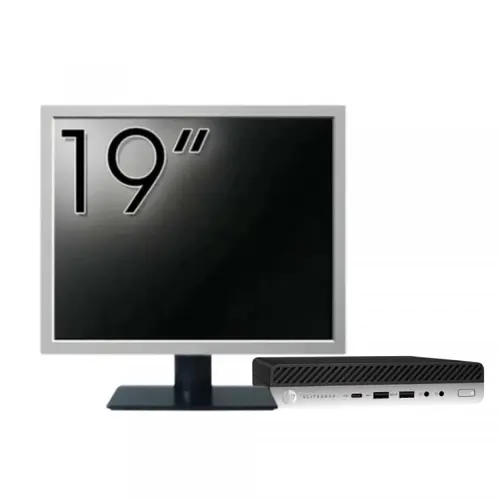 Calculator Sistem PC Refurbished Pachet Calculator refurbished HP EliteDesk 800 G3 Mini PC, Intel Core i7-6700T 2.80GHz, 8GB DDR4, 256GB SSD + Monitor 19"