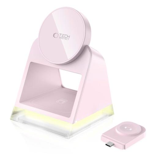 Incarcator Retea Wireless Tech-Protect QI15W-A43 3in1, 15W, 1.67A (Roz) 1 Incarcator Retea Wireless Tech-Protect QI15W-A43 3in1, 15W, 1.67A (Roz)