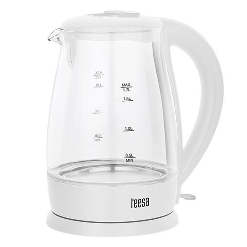 Fierbator de apa Teesa TSA1511W, 2200 W, 1.7 l, Sticla (Alb) 1 Fierbator de apa Teesa TSA1511W, 2200 W, 1.7 l, Sticla (Alb)