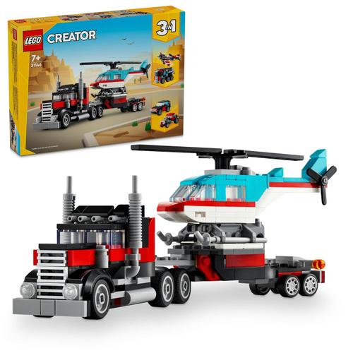 LEGO® Creator 3 in 1 - Camioneta-platforma cu elicopter 31146, 270 piese 1 LEGO® Creator 3 in 1 - Camioneta-platforma cu elicopter 31146, 270 piese