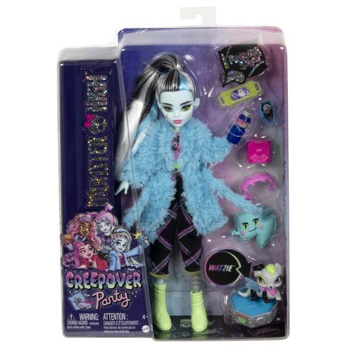 Papusa Monster High Frankie Stein, Creepover Party cu accesorii si animalut, 30 cm 1 Papusa Monster High Frankie Stein, Creepover Party cu accesorii si animalut, 30 cm