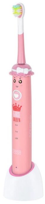 Periuta de dinti pentru copii Teesa Junior Girl TSA8006, 43.000 pulsatii/min, Cronometru 2 min, IPX7, 2 Capete, Incarcator (Roz) 1 Periuta de dinti pentru copii Teesa Junior Girl TSA8006, 43.000 pulsatii/min, Cronometru 2 min, IPX7, 2 Capete, Incarcator (Roz)