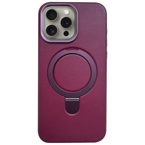 Husa Piele Lemontti MagSafe cu inel stand iPhone 16 Pro Max, Visiniu 1 Husa Piele Lemontti MagSafe cu inel stand iPhone 16 Pro Max, Visiniu