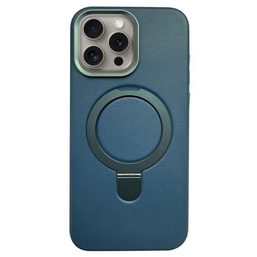 Husa Piele Lemontti MagSafe cu inel stand iPhone 16 Pro Max, Verde 1 Husa Piele Lemontti MagSafe cu inel stand iPhone 16 Pro Max, Verde