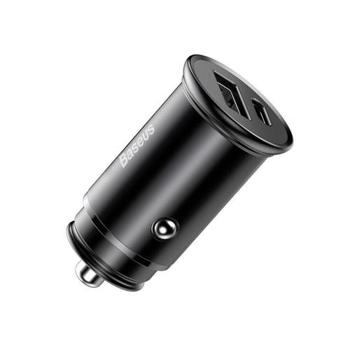 Incarcator auto Baseus Circular metal, 1 x USB Output 5V/3.1A si 1 x USB Type-C, 30W total ambele porturi, pt. bricheta auto (Negru) 1 Incarcator auto Baseus Circular metal, 1 x USB Output 5V/3.1A si 1 x USB Type-C, 30W total ambele porturi, pt. bricheta auto (Negru)