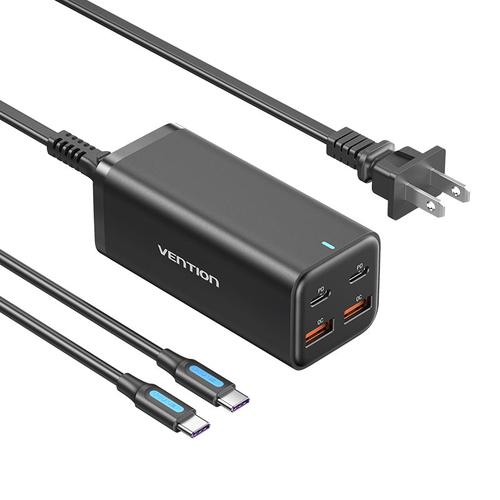 Incarcator retea la 220V Vention 4-Port USB (C + C + A + A) GaN Charger (100W/100W/18W/18W) EU-Plug (Negru) 1 Incarcator retea la 220V Vention 4-Port USB (C + C + A + A) GaN Charger (100W/100W/18W/18W) EU-Plug (Negru)
