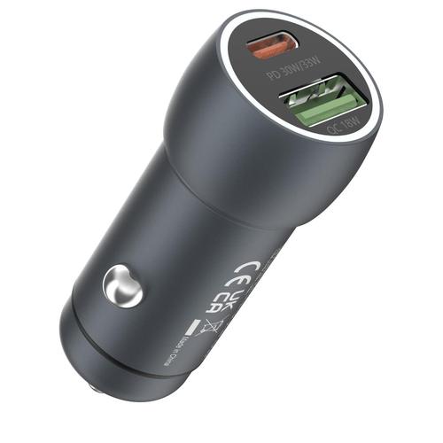 Incarcator Auto Devia Extreme Speed Fast Charger PD30W + QC3.0, 18W, Gri 1 Incarcator Auto Devia Extreme Speed Fast Charger PD30W + QC3.0, 18W, Gri