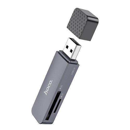 Cititor Carduri USB HOCO HB45, SD, microSD (Gri) 1 Cititor Carduri USB HOCO HB45, SD, microSD (Gri)