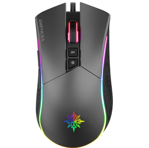 Mouse Gaming Inca IMG-GT19, Wired, 4800 dpi, RGB, 7 butoane, USB (Negru/Gri)