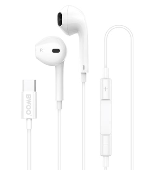 Casti Stereo BWOO HF175, Microfon, USB-C, Alb 1 Casti Stereo BWOO HF175, Microfon, USB-C, Alb