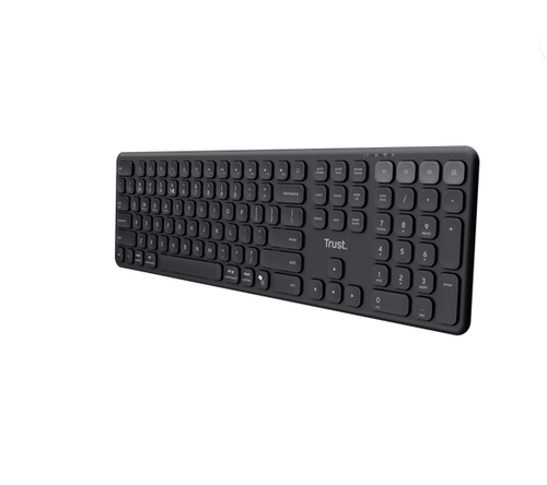 Tastatura wireless Trust Vaiya, Bluetooth/USB, layout US (Negru)