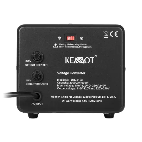 Convertor de tensiune KEMOT, 1600 W, 2000 VA 1 Convertor de tensiune KEMOT, 1600 W, 2000 VA