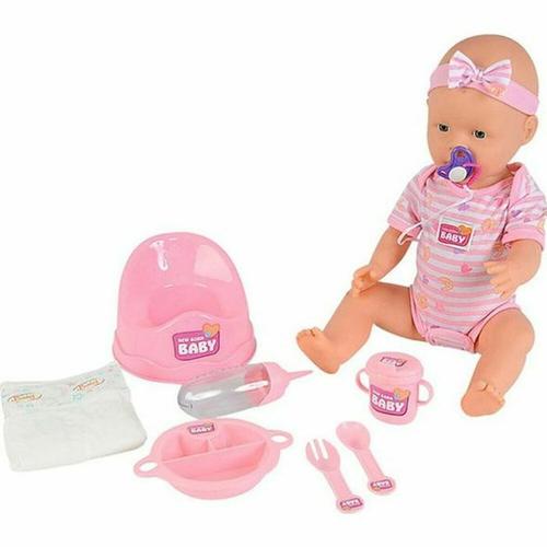 Papusa bebelus BigBuy, cu accesorii, 43cm (Roz) 1 Papusa bebelus BigBuy, cu accesorii, 43cm (Roz)