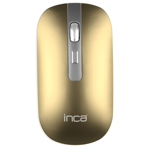 Mouse Inca IWM-531RS, 800-1600 dpi, Wireless 2.4GHz, Bluetooth, USB (Auriu)