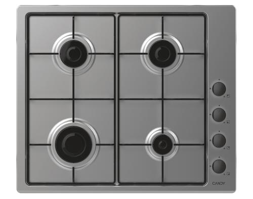 Plita incorporabila CANDY CHW6LBX/4U2, Gaz, 4 arzatoare, 7200 W (Argintiu)