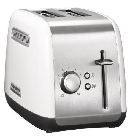 Prajitor de paine KitchenAid 5KMT2115EWH Toaster, 2 sloturi, 1100W (Alb)