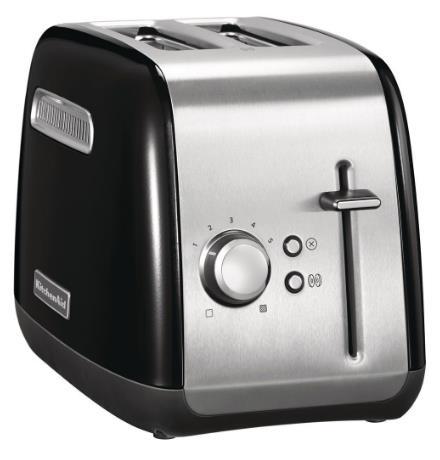Prajitor de paine KitchenAid 5KMT2115EOB Toaster, 2 sloturi, 1100W (Negru/Argintiu)