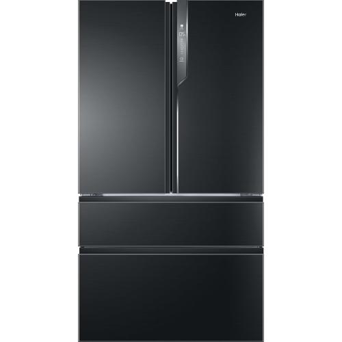 Frigider side by side Haier HB26FSNAAA, French Door, 750l, Total No Frost, Motor Inverter, Sistem Antibacterian, Display LED, Super Freezing, Holiday, Aparat de gheata, Clasa E, H 190 cm, Negru