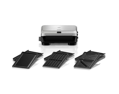 Sandwich-maker BRAUN SnackMaker 5 SM5038, 800W, 3 seturi placi detasabile, invelis antiaderent premium, tava colectare grasime (Argintiu/Negru) 1 Sandwich-maker BRAUN SnackMaker 5 SM5038, 800W, 3 seturi placi detasabile, invelis antiaderent premium, tava colectare grasime (Argintiu/Negru)