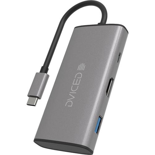 HUB USB Dviced DV300001, USB Type-C, 6-in-1, HDMI 4K, Cititor card SD (Gri) 1 HUB USB Dviced DV300001, USB Type-C, 6-in-1, HDMI 4K, Cititor card SD (Gri)