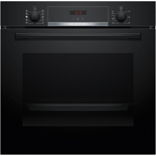 Cuptor incorporabil Bosch HQA534BB3, 71 L, Electric, Multifunctional, Added Steam, Grill, 8 functii, Autocuratare EcoClean + hidrolitica, 3D Hotair, Clasa A+ (Negru)