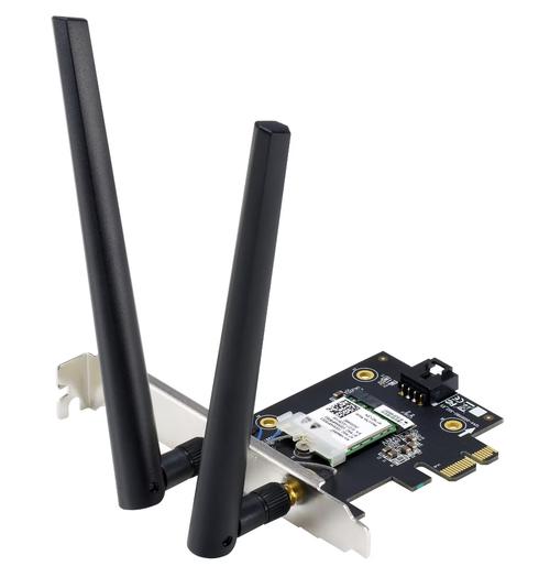 Placa de retea ASUS PCE-BE6500, BE6500, Tri-Band, 2 antene externe, 4K-QAM, Bluetooth 5.4, WPA3, OFDMA, MU-MIMO, MLO 1 Placa de retea ASUS PCE-BE6500, BE6500, Tri-Band, 2 antene externe, 4K-QAM, Bluetooth 5.4, WPA3, OFDMA, MU-MIMO, MLO