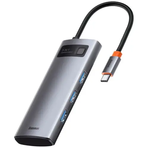 Docking Station Baseus Metal Gleam, USB Type-C, 4K (Gri) 1 Docking Station Baseus Metal Gleam, USB Type-C, 4K (Gri)