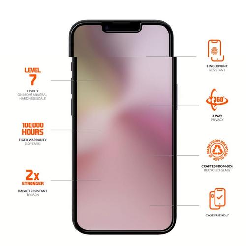 Folie Sticla Privacy Eiger Mountain Black Edge 360 iPhone 16e / iPhone 14 / iPhone 13 / iPhone 13 Pro 1 Folie Sticla Privacy Eiger Mountain Black Edge 360 iPhone 16e / iPhone 14 / iPhone 13 / iPhone 13 Pro
