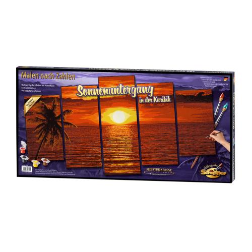 Set pictura pe numere Schipper - Caribbean Sunset, 132x72 cm 1 Set pictura pe numere Schipper - Caribbean Sunset, 132x72 cm