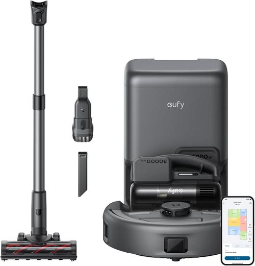 Aspirator robot eufy E20 3-in-1, 8.000Pa, Statie Auto-Golire, Sistem Filtrare cu 5 nivele, 1500 mp, Autonomie 180 minute, Recipient 3 l (Negru) 1 Aspirator robot eufy E20 3-in-1, 8.000Pa, Statie Auto-Golire, Sistem Filtrare cu 5 nivele, 1500 mp, Autonomie 180 minute, Recipient 3 l (Negru)