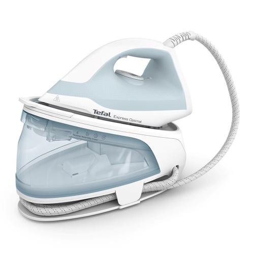 Statie de calcat cu abur Tefal Express Optimal SV4210E0, 1.3 litri, 6 bar, 2200 W, Jet de abur 320 g/min (Alb/Albastru)