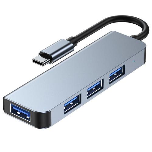 Adaptor HUB aluminiu 4-in-1 Tech-Protect V1 USB Type-C - 4x USB 3.0, Gri 1 Adaptor HUB aluminiu 4-in-1 Tech-Protect V1 USB Type-C - 4x USB 3.0, Gri
