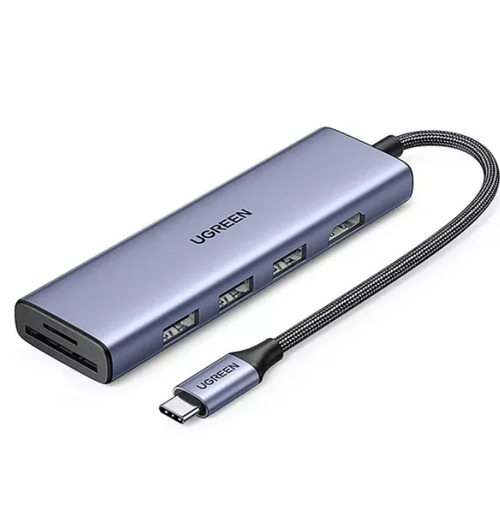Hub USB-C Ugreen 6-in-1, HDMI, 3x USB-A, 3.0 SD/TF (Gri) 1 Hub USB-C Ugreen 6-in-1, HDMI, 3x USB-A, 3.0 SD/TF (Gri)