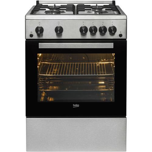 Aragaz Beko FBGT62110DXO, 4 arzatoare, Gaz, Aprindere electrica plita/cuptor, Grill, Rotisor, High-Efficiency Gas Burner, Timer, 60 cm (Inox)