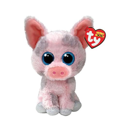 Plus Ty Beanie Boos - Hambone purcelus roz, 15 cm 1 Plus Ty Beanie Boos - Hambone purcelus roz, 15 cm