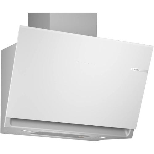 Hota incorporabila decorativa Bosch DWK81AN20, 3 trepte + intensiv, Putere de absorbtie 915 mc/h, 80 cm, Sticla alba