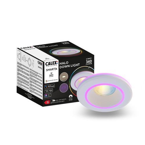 Spot LED Calex Smart Halo 10cm, RGB lumina calda, 6.5W, 340 lm, IP20, clasa G (Alb) 1 Spot LED Calex Smart Halo 10cm, RGB lumina calda, 6.5W, 340 lm, IP20, clasa G (Alb)