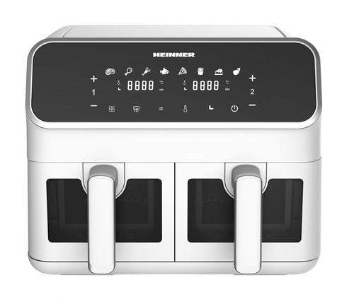 Friteuza dubla cu aer cald HEINNER HAF-H8DB17WH, 8 l, 1700 W, 8 programe, Temperatura reglabila 80-200 C, Ferestre supraveghere (Alb) 1 Friteuza dubla cu aer cald HEINNER HAF-H8DB17WH, 8 l, 1700 W, 8 programe, Temperatura reglabila 80-200 C, Ferestre supraveghere (Alb)