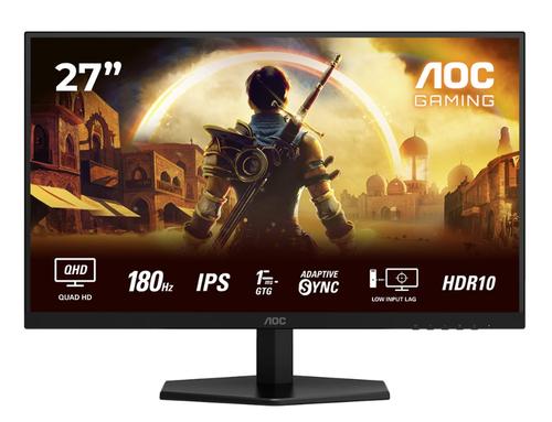 Monitor Gaming Fast IPS LED AOC 27inch Q27G42XE, QHD (2560 x 1440), HDMI, DisplayPort, Boxe, 180 Hz, 1 ms (Negru)