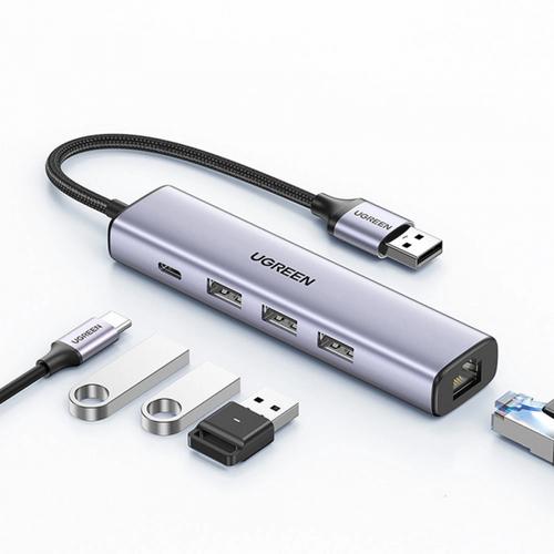 Hub USB UGREEN USB-A CM475, 3 x USB-A 3.0 - 1 x USB-C - 1 x RJ45 (Gri) 1 Hub USB UGREEN USB-A CM475, 3 x USB-A 3.0 - 1 x USB-C - 1 x RJ45 (Gri)
