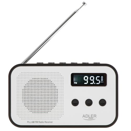Radio Adler AD 1907, 40 statii, 0.6 W, Jack 3.5mm, 600 mAh (Alb) 1 Radio Adler AD 1907, 40 statii, 0.6 W, Jack 3.5mm, 600 mAh (Alb)