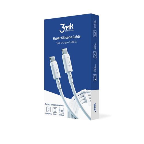Cablu 3mk HyperSilicone, USB-C, 60W, 1m (Alb) 1 Cablu 3mk HyperSilicone, USB-C, 60W, 1m (Alb)