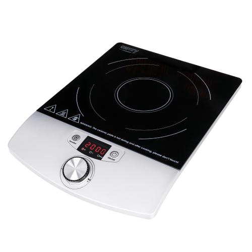 Plita cu inductie Camry CR 6515, 2000 W, Putere si temperatura reglabile, Temporizator 0-180 minute, Sticla ceramica (Negru/Argintiu)