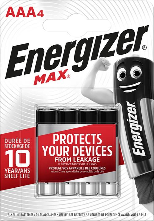 Baterii Energizer Max AAA, LR03, 1.5V, 4 buc/set 1 Baterii Energizer Max AAA, LR03, 1.5V, 4 buc/set