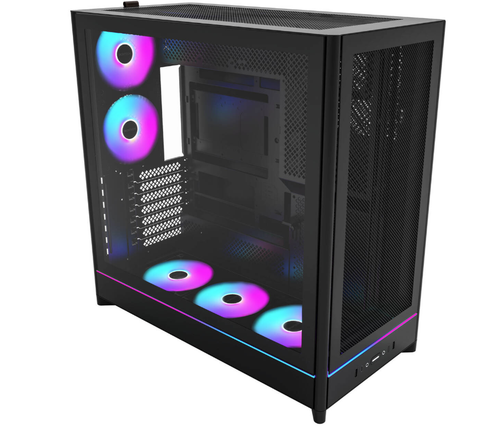 Carcasa Montech HS01 PRO,  Midi-Tower,  aRGB, fara sursa (Negru)